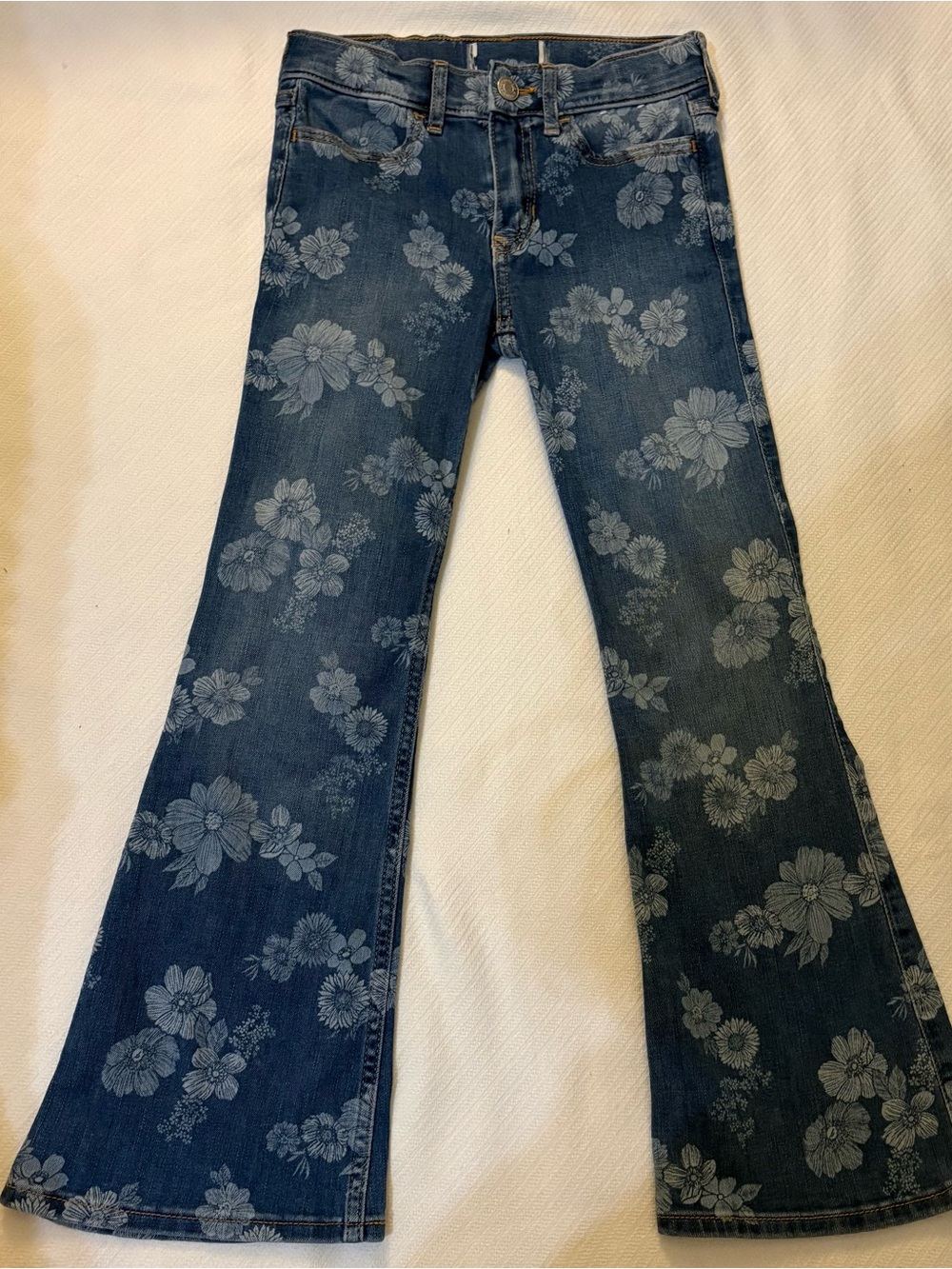 Abercrombie Girls Floral Flare Jeans - Size 7/8